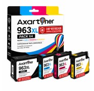 Compatible Pack x4 HP 963XL - Chip reforzado contra actualizaciones - Cartuchos de Tinta 3YP35AE / 6ZC70AE (Funcionan en impresoras que terminan en E)
