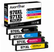 Compatible Pack x4 HP 970XL / HP 971XL Cartuchos de Tinta para OfficeJet Pro X451 X476 X551 X576