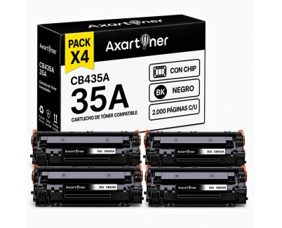 Compatible Pack x4 HP CB435A / 35A Negro Cartucho de Toner para HP LaserJet P1000 P1002 P1005 P1006 P1007 P1009 P1008