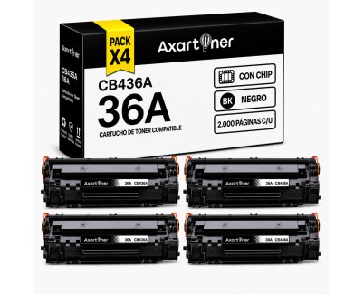 Compatible Pack x4 HP CB436A / 36A Negro Cartucho de Toner para HP LaserJet P1503 P1504 P1505 P1506 M1120 MFP M1522 MFP
