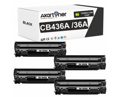 Compatible Pack x4 HP CB436A / 36A Negro Cartucho de Toner para HP LaserJet P1503 P1504 P1505 P1506 M1120 MFP M1522 MFP