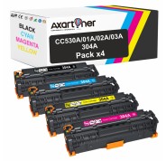 Compatible Pack x4 HP CC530A / CC531A / CC532A / CC533A / 304A Cartuchos de Toner para HP Color Laserjet CP2320 CM2320NF CM2320FXI CP2025 CP2025N CP2025DN