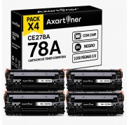 Compatible Pack x4 HP CE278A / 78A Negro Cartucho de Toner para HP LaserJet Pro P1566, P1606dn, M1530, M1536, M1536dnf