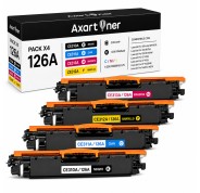 Compatible Pack x4 HP CE310A / CE311A / CE312A / CE313A / 126A Cartuchos de Toner para HP LaserJet Pro CP1025NW CP1025 M275, HP LaserJet Pro 100 Color MFP M175NW M175A