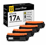 Compatible Pack x4 HP CF217A / 17A Negro Cartuchos de Toner para Laserjet Pro M102a M102w MFP M130a M130fn M130fw M130nw