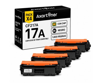 Compatible Pack x4 HP CF217A / 17A Negro Cartuchos de Toner para Laserjet Pro M102a M102w MFP M130a M130fn M130fw M130nw
