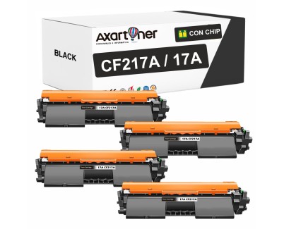 Compatible Pack x4 HP CF217A / 17A Negro Cartuchos de Toner para Laserjet Pro M102a M102w MFP M130a M130fn M130fw M130nw