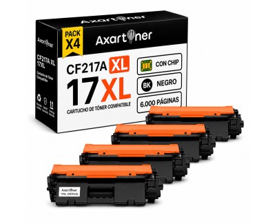 Compatible Pack x4 HP CF217A XL / 17A XL Negro Cartucho de Toner Alta Capacidad / Jumbo para Laserjet Pro M102a M102w MFP M130a M130fn M130fw M130nw