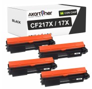 Compatible Pack x4 HP CF217A XL / 17A XL Negro Cartucho de Toner Alta Capacidad / Jumbo para Laserjet Pro M102a M102w MFP M130a M130fn M130fw M130nw