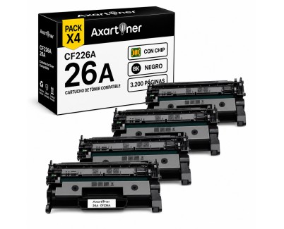 Compatible Pack x4 HP CF226A / 26A Negro Cartuchos de Toner para HP LaserJet Pro M402, MFP M426