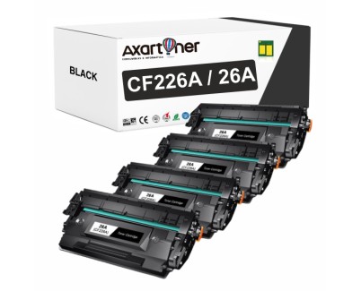 Compatible Pack x4 HP CF226A / 26A Negro Cartuchos de Toner para HP LaserJet Pro M402, MFP M426
