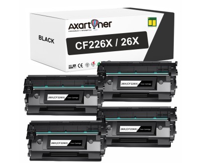Compatible Pack x4 HP CF226X / 26X Negro Cartuchos de Toner para HP LaserJet Pro M402, MFP M426