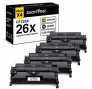 Compatible Pack x4 HP CF226X / 26X Negro Cartuchos de Toner para HP LaserJet Pro M402dn, M402n, M402d, M426dw, M426fdn, M426fdw, M402dne, M402dw, M402m, M426m