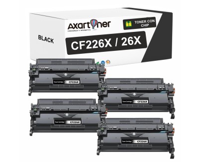Compatible Pack x4 HP CF226X / 26X Negro Cartuchos de Toner para HP LaserJet Pro M402dn, M402n, M402d, M426dw, M426fdn, M426fdw, M402dne, M402dw, M402m, M426m