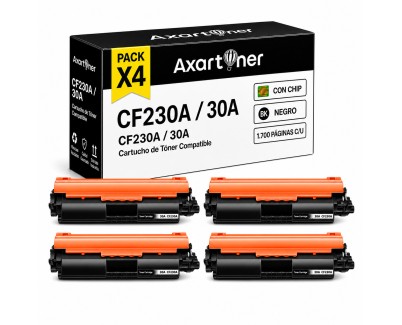 Compatible Pack x4 HP CF230A / 30A Negro Cartucho de Toner para HP LaserJet Pro M203dw, M203dn, M227fdw, M227fdn, M227sdn