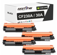 Compatible Pack x4 HP CF230A / 30A Negro Cartucho de Toner para HP LaserJet Pro M203dw, M203dn, M227fdw, M227fdn, M227sdn