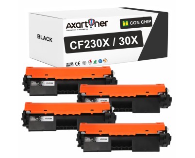 Compatible Pack x4 HP CF230X / 30X Negro Cartucho de Toner para HP LaserJet Pro M203dw, M203dn, M227fdw, M227fdn, M227sdn