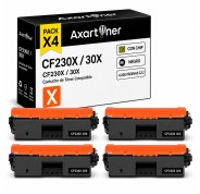 Compatible Pack x4 HP CF230X / 30X Negro Cartucho de Toner para HP LaserJet Pro M203dw, M203dn, M227fdw, M227fdn, M227sdn