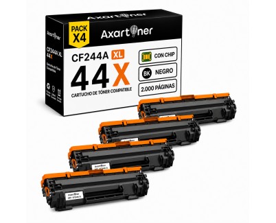 Compatible Pack x4 HP CF244A XL / 44A XL Negro Cartucho de Toner (alta capacidad / jumbo) para HP LaserJet Pro M14a M14w M15a M15W M27a M27w MFP M28a MPF M28w