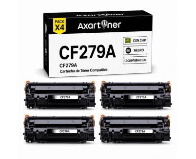 Compatible Pack x4 HP CF279A / 79A Negro Cartucho de Toner para HP LaserJet Pro M12a / M12w / MFP M26a / MFP M26nw