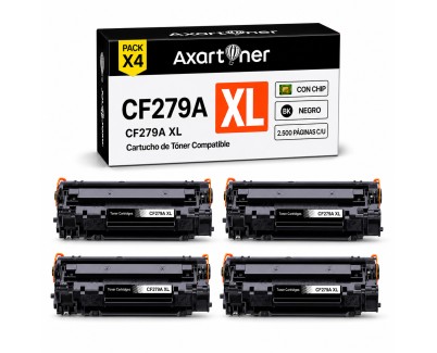 Compatible Pack x4 HP CF279A XL / 79X Negro Cartucho de Toner Alta Capacidad / Jumbo para HP LaserJet Pro M12a / M12w / MFP M26a / MFP M26nw