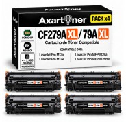 Compatible Pack x4 HP CF279A XL / 79X Negro Cartucho de Toner Alta Capacidad / Jumbo para HP LaserJet Pro M12a / M12w / MFP M26a / MFP M26nw