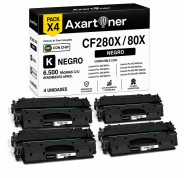 Compatible Pack x4 HP CF280X / 80X Negro Cartuchos de Toner