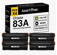 Compatible Pack x4 HP CF283A / 83A Negro Cartuchos de Toner para HP LaserJet Pro MFP M125nw, M127fw, M127fn, M201dw, M225dw, M125a, M201n
