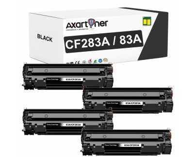 Compatible Pack x4 HP CF283A / 83A Negro Cartuchos de Toner para HP LaserJet Pro MFP M125nw, M127fw, M127fn, M201dw, M225dw, M125a, M201n