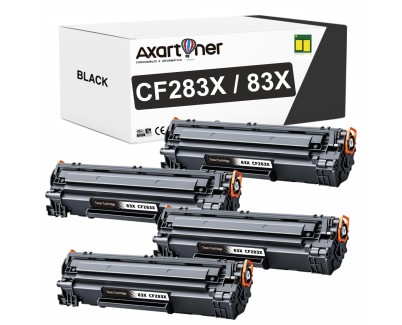 Compatible Pack x4 HP CF283X / 83X Negro Cartuchos de Toner para HP LaserJet Pro M201dw M201n MFP M225dn M225dw