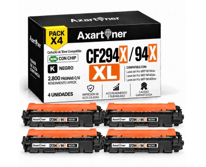 Compatible Pack x4 HP CF294X / 94X Negro Cartucho de Toner para HP LaserJet Pro M118 M118dw MFP M148 M148dw M148fdw M149fdw