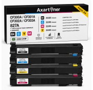 Compatible Pack x4 HP CF300A / CF301A / CF302A / CF303A - 827A Cartuchos de Toner para HP Color LaserJet Enterprise Flow MFP M880 M880z+ M880z M880z+NFC