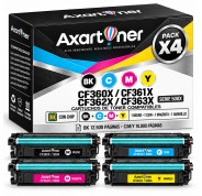 Compatible Pack x4 HP CF360X / 61X / 62X / 63X - 508X Cartuchos de Toner para HP Color LaserJet Enterprise M552dn M553dn M553n M553x LaserJet Enterprise M577c M577dn M577f