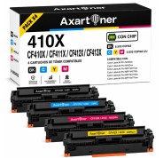 Compatible Pack x4 HP CF410X / CF411X / CF412X / CF413X Cartuchos de Toner 410X / 410A para HP Color LaserJet Pro M452dn M452nw MFP M377dw MFP M477fdn MFP M477fdw MFP M477fnw
