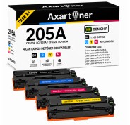 Compatible Pack x4 HP CF530A / CF531A / CF532A / CF533A / 205A Cartuchos de Toner para HP Color LaserJet Pro M154a M154nw MFP M180 MFP M180n MFP M181 MFP M181fw