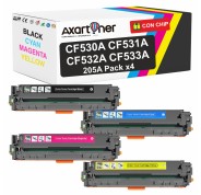 Compatible Pack x4 HP CF530A / CF531A / CF532A / CF533A / 205A Cartuchos de Toner para HP Color LaserJet Pro M154a M154nw MFP M180 MFP M180n MFP M181 MFP M181fw