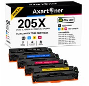Compatible Pack x4 HP CF530A XL / CF531A XL / CF532A XL / CF533A XL / 205A XL Cartuchos de Toner para HP Color LaserJet Pro M154a M154nw MFP M180 MFP M180n MFP M181 MFP M181fw