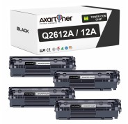 Compatible Pack x4 HP Q2612A / 12A Negro Cartucho de Toner para HP LaserJet 1010 1012 1015 1018 1020 1022 1022n 1022nw 3020 3030 3050 3052 3055 M1005 M1005mfp M1319 M1319f