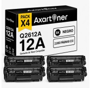 Compatible Pack x4 HP Q2612A / 12A Negro Cartucho de Toner para HP LaserJet 1010 1012 1015 1018 1020 1022 1022n 1022nw 3020 3030 3050 3052 3055 M1005 M1005mfp M1319 M1319f