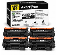 Compatible Pack x4 HP W1350X / 135X - CON CHIP - Negro Cartucho de Toner (NO usar en HP+ / Serie E) para HP LaserJet M207dw M209d M209dw / MFP M232dw M233dw M234d M234dw M234sdn M234sdw M235dw M235sdw M236dw M237dw
