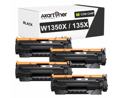 Compatible Pack x4 HP W1350X / 135X - CON CHIP - Negro Cartucho de Toner (NO usar en HP+ / Serie E) para HP LaserJet M209dw, MFP M234sdw, MFP M234sdn, MFP M234dw