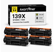 Compatible Pack x4 HP W1390X / 139X - CON CHIP - Negro Cartucho de Toner (NO usar en impresoras terminan en E) para HP LaserJet Pro 3001, 3002, 3003, 3004, MFP 3101, MFP 3102, MFP 3103, MFP3104