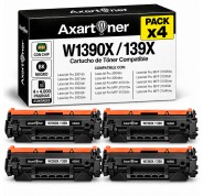 Compatible Pack x4 HP W1390X / 139X - CON CHIP - Negro Cartucho de Toner (NO usar en impresoras terminan en E) para HP LaserJet Pro 3001, 3002, 3003, 3004, MFP 3101, MFP 3102, MFP 3103, MFP3104
