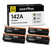 Compatible Pack x4 HP W1420A / 142A - CON CHIP - Negro Cartucho de Toner (NO usar en impresoras terminan en E)  para HP LaserJet MFP M140w LaserJet M110w M110 M140 M140w M139w