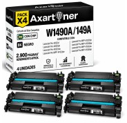 Compatible Pack x4 HP W1490A / 149A - CON CHIP - Negro Cartucho de Toner (NO usar en impresoras terminan en E) para HP LaserJet Pro 4002d 4002dn 4002dw 4002n MFP 4102dw MFP 4102fdn MFP 4102fdw MFP 4103dw MFP 4103fdn
