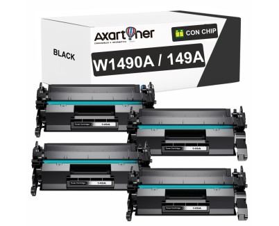 Compatible Pack x4 HP W1490A / 149A - CON CHIP - Negro Cartucho de Toner (NO usar en impresoras terminan en E) para HP LaserJet Pro 4002d 4002dn 4002dw 4002n MFP 4102dw MFP 4102fdn MFP 4102fdw MFP 4103dw MFP 4103fdn