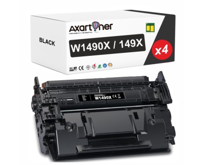 Compatible Pack x4 HP W1490X / 149X - CON CHIP - Negro Cartucho de Toner (NO usar en impresoras terminan en E) para HP LaserJet Pro 4001 / 4002 / 4003 / 4004 / MFP 4101 / MFP 4102 / MFP 4103 / MFP 4104