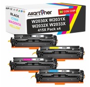 Compatible Pack x4 HP W2030X / 31X / 32X / 33X - 415X - CON CHIP - Cartuchos de Toner para HP Color LaserJet Pro M454dn M454dw M454nw MFP M479dw M479fdn M479fdw M479fnw Enterprise M455dn MFP M480f