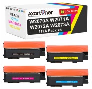 Compatible Pack x4 HP W2070A / W2071A / W2072A / W2073A 117A CON CHIP Cartuchos de Toner para HP Color Laser 150a, 150nw - MFP 178nw, 178nwg, 179fng, 179fnw, 179fwg