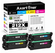 Compatible Pack x4 HP W2120X / W2121X / W2121X / W2123X / 212X - CON CHIP - Cartuchos de Toner para HP Color LaserJet Enterprise Flow MFP M578c, Enterprise M554dn, M555dn, M555x, MFP M578dn, MFP M578f